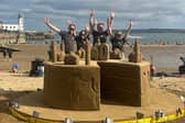 A sand sculpture cake was part of the celebrations
