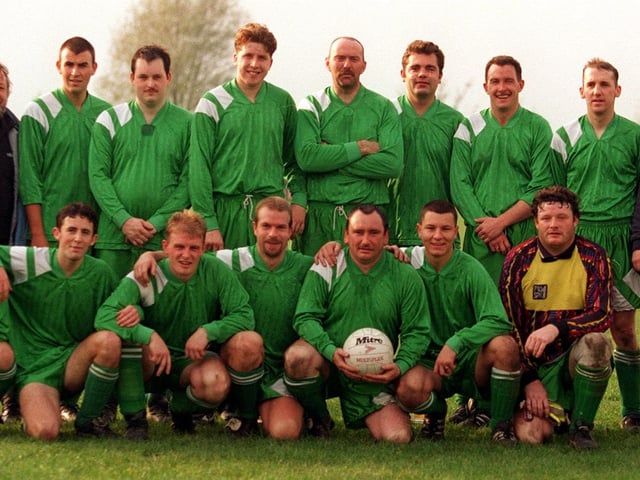 Belle Isle who played in the Division One of the Leeds Combination League. Pictured, back row from left, are Chris Balwin, George Butterfield, David Amos, Paul Middleton, Gary Loftus, AL Beggs, Richard Bowes, Adrian Balwin and John Gillett. Front row, from left, are Andy Hawks, Richard Amos, Geoff Baldwin, Marvin Stafford, Rodger Whale, Glen Butterfield and Mick Turner.