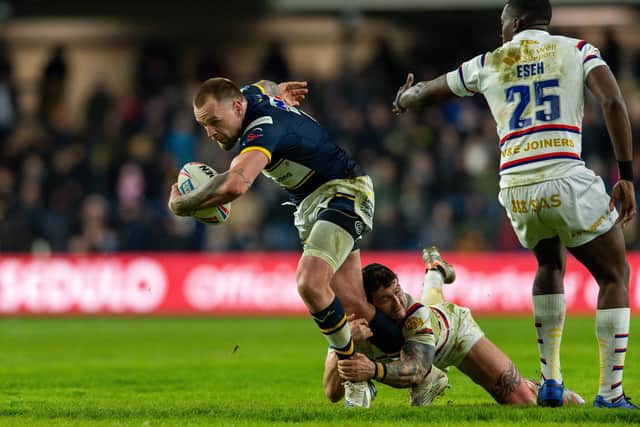 Rhinos' half-back pairing of Blake Austin, pictured and Aidan Sezer is beginning to gel, according to the YEP Jury. Picture by Bruce Rollinson.