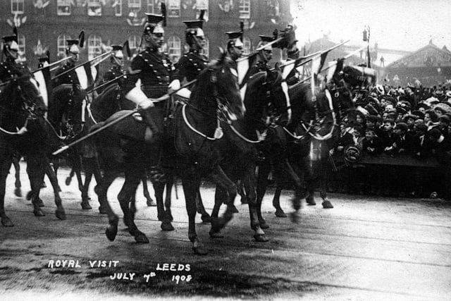This is the sovereigns escort in City Square for the visit of  King Edward VII and Queen Alexandra.