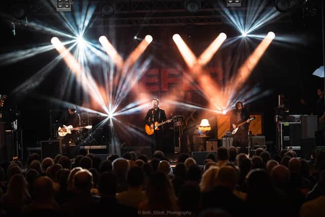 Kiefer Sutherland and his band onstage. Picture: Beth Elliott