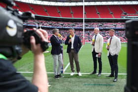 From left to right, Mark Chapman, Sam Burgess, Jamie Peacock and Kevin Brown will be part of the BBC's presentation team for Saturday's first Ashes Test at Wembley. Picture by Ed Sykes/SWpix.com.
