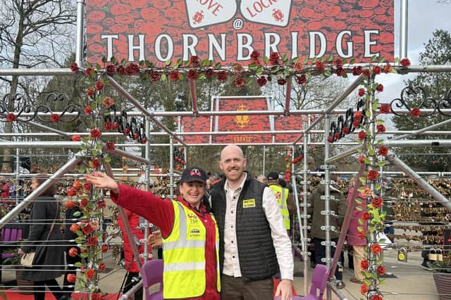 Support - Thornbridge Hall owner, Emma Harrison, and The Metal Store's marketing director, Dan Lax