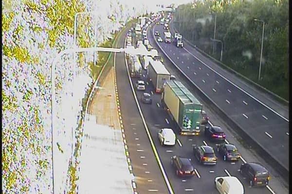 There are expected delays of over an hour on the M62 westbound
