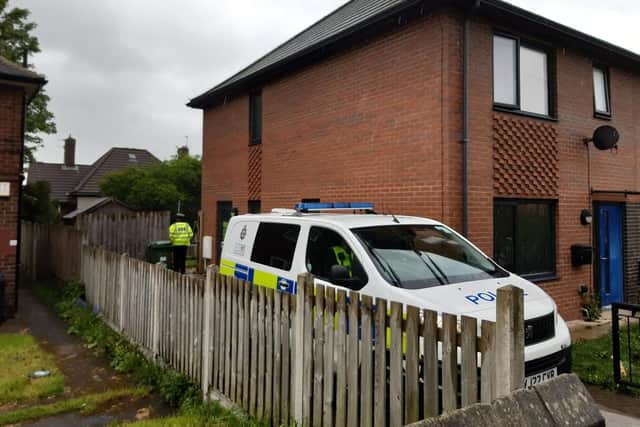 Police remained outside the property on Broadlea Street after armed police had arrested two women.