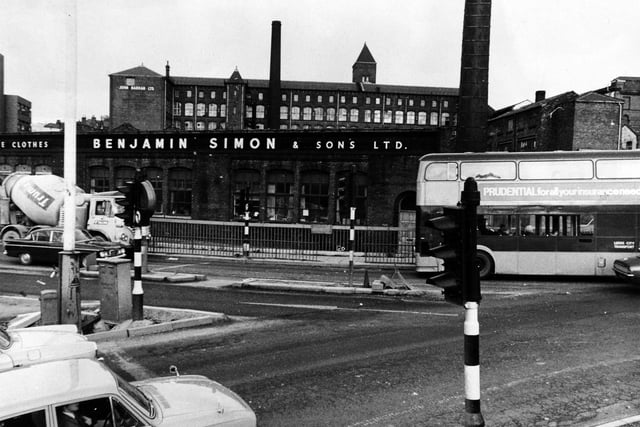 Benjamin Simon & Sons clothing factory at the junction of Westgate and Park Lane in January 1974.