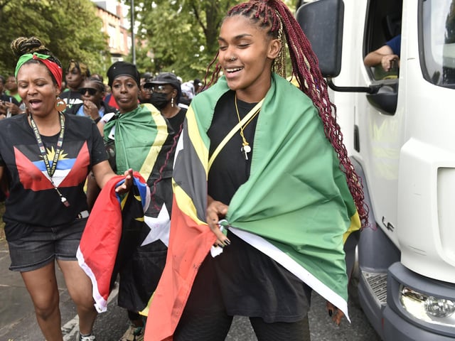 The morning parade was a lively affair - but it was only the beginning of the celebrations.