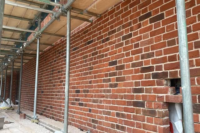 Construction work underway with York Handmade bricks at Winchester College