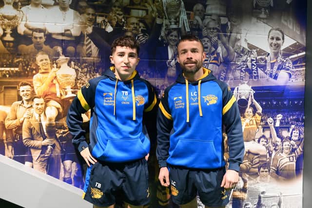 New signing Tally Bryer with Leon Crick, who is interim-coach of Leeds Rhinos' women's side. Picture by Leeds Rhinos.