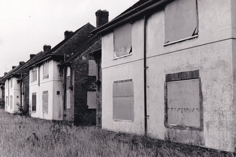 These eyesore flats on Wykebeck Valley Road were dubbed a 'death trap' by neighbours who feared someone could be killed if immediate action was taken to board them up. Pictured in June 1990.