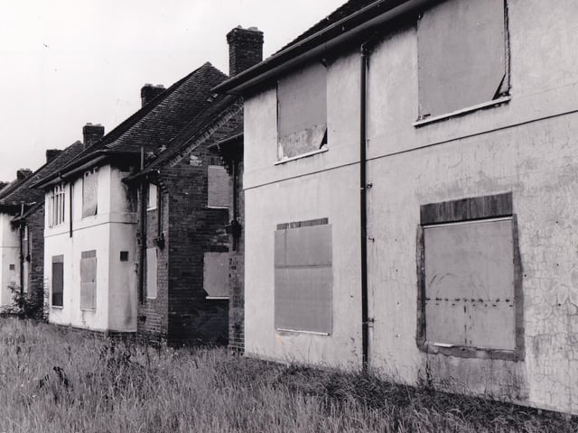 These eyesore flats on Wykebeck Valley Road were dubbed a 'death trap' by neighbours who feared someone could be killed if immediate action was taken to board them up. Pictured in June 1990.