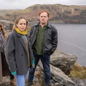 From left, Nia Roberts, Sian Reese-Williams and Mark Lewis-Jones star in the second series of Channel 4 drama The Light in the Hall (Picture: Channel 4)