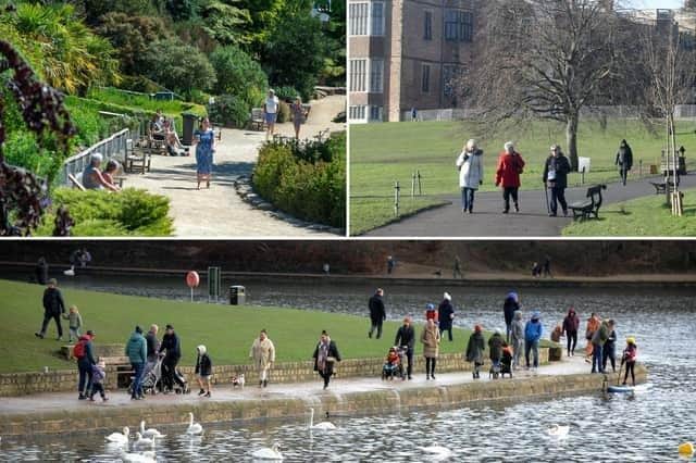 Golden Acre Park, top left, Temple Newsam, right, and Roundhay Park, below, could all soon have parking charges for visitors in Leeds.