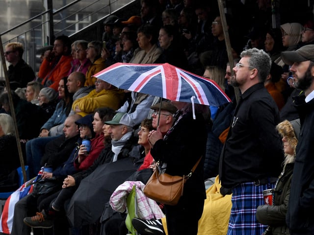 The public watched the Queens Funeral in Millennium Square, Leeds, with crowds gathering from 10am