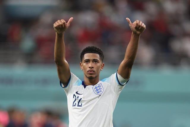 Centre-midfield: Bellingham is making a strong claim to be this year's standout World Cup rookie (Photo by Richard Heathcote/Getty Images)