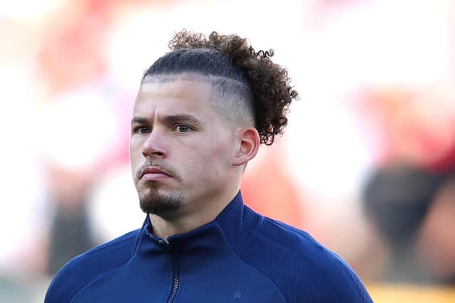 WOLVERHAMPTON, ENGLAND - JUNE 14: Kalvin Phillips of England looks on ahead of  the UEFA Nations League League A Group 3 match between England and Hungary at Molineux on June 14, 2022 in Wolverhampton, England. (Photo by Chris Brunskill/Fantasista/Getty Images)