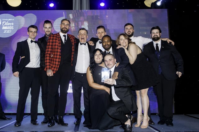 Head of Steam, with multiple locations across the city, won Best Bar at the Oliver Awards 2020. Staff are pictured at the glitzy awards held in Elland Road.