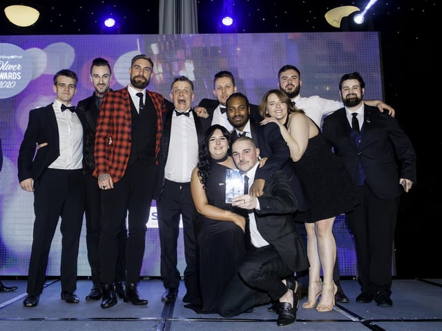 Head of Steam, with multiple locations across the city, won Best Bar at the Oliver Awards 2020. Staff are pictured at the glitzy awards held in Elland Road.