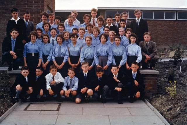 Prizewinners at the first Speech Day to be held at Woodkirk Secondary School in July 1960.