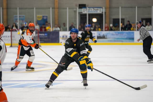LEADING MAN: Grant Cooper proved his credentials for Leeds Knights once more after scoring four goals on the opening weekend of NIHL National. Picture courtesy of Oliver Portamento.