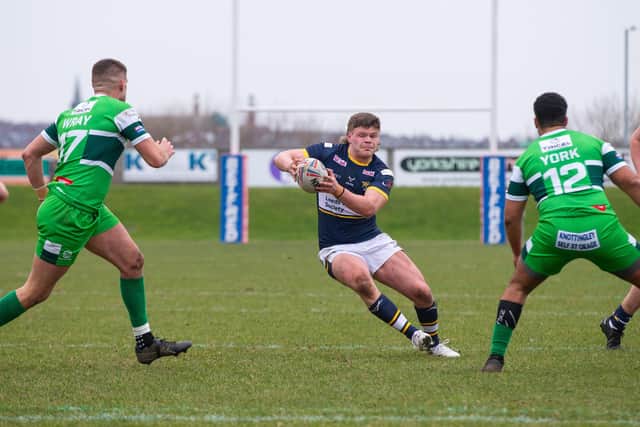 Rhinos' Tom Nicholson-Watton had a strong game in the defeat to Hunslet. Picture by Craig Hawkhead/Leeds Rhinos.