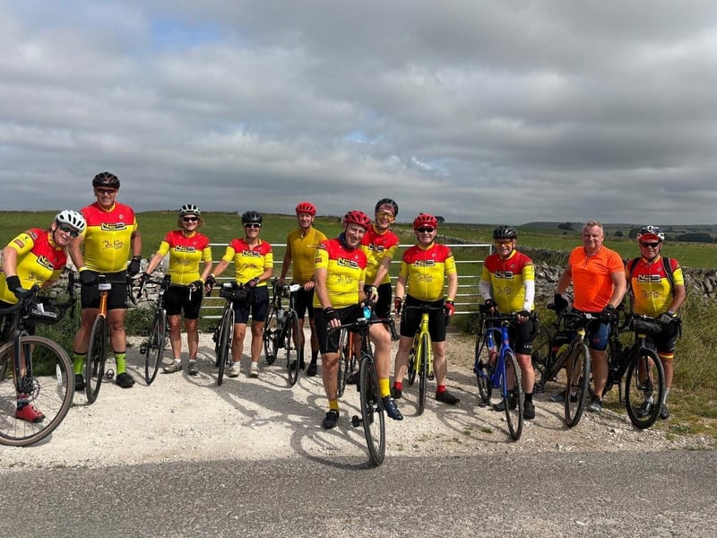 Cyclists on the Tissington Trail in Derbyshire.