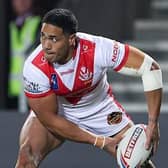 Picture by Paul Currie/SWpix.com - 03/03/2023 - Rugby League - Betfred Super League Round 3 - St Helens v Leeds Rhinos - The Totally Wicked Stadium, St Helens, England - St Helens' Sione Mata'utia