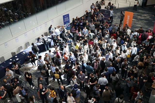 Crowd of people in building lobby - Unsplash
