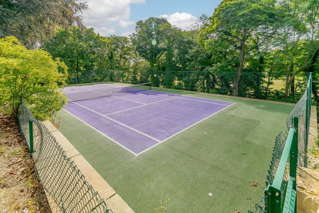 Improve tennis skills on this full size tennis court within the grounds.