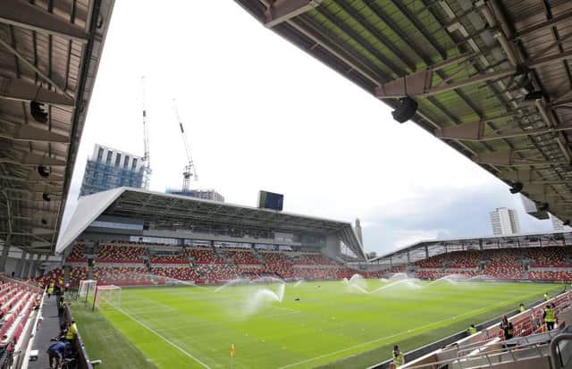 General view of Brentford Community Stadium. It is a new ground for the Premier League fans to visit this season.