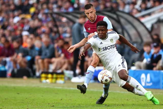 INJURY BLOW: For Leeds United winger Luis Sinisterra, right. Photo by Chris Hyde/Getty Images.