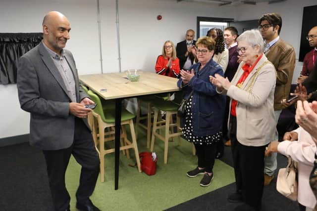 Hanif Malik OBE, Director of the Parklane Foundation, addressing guests and project partners at t