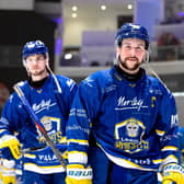LEADING MAN: Leeds Knights' captain Kieran Brown savours Saturday's play-off semi-final win against Sheffield Steeldogs. Picture: Miles Tidman/Knights Media.