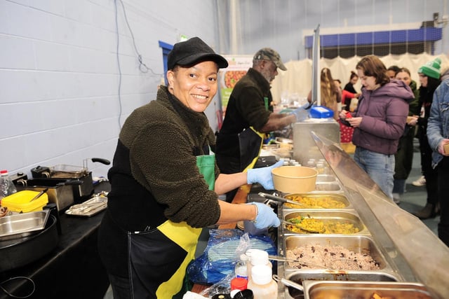 Gwen Grieson, from Harehills, served up some delicious jerk soya meals.