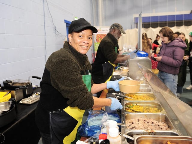 Gwen Grieson, from Harehills, served up some delicious jerk soya meals.