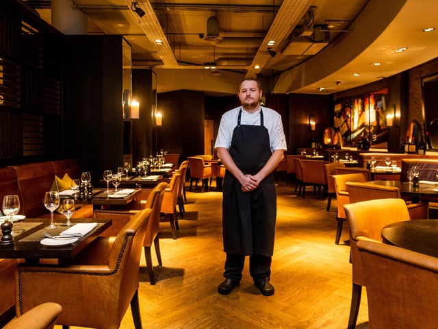 The Dakota Hotel restaurant, under new head chef Chris Nuttall (pictured), scored 10 for food, 10 for atmosphere, 10 for service and 9 for value