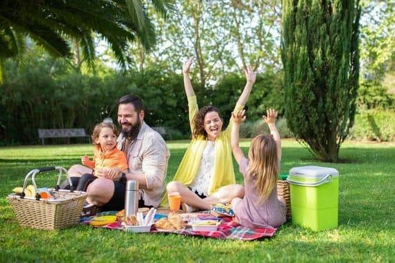 A family enjoying a picnic