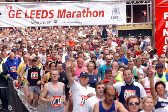 The Leeds Marathon gets under way in Leeds city centre on May 11, 2003.