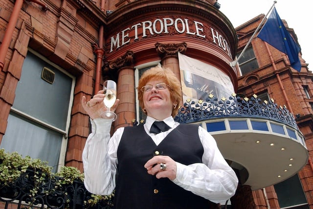 Retiring waitress Vera Loftus outside the Metropole Hotel in March 2005.