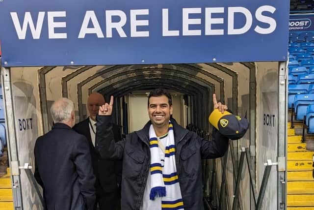 Abhinav Shukla during his tour of Elland Road ahead of the game against Huddersfield Town