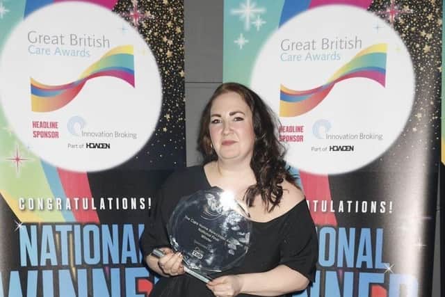 Sian Cox from Harrogate Neighbours, winner of National Care Home Newcomer Award