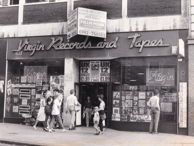 August 1984 and Virgin Records were on the move in Briggate to create what was likely to be their largest store outside London. They revealed plans to move from their existing location, pictured, near the junction of Briggate and Duncan Street.
