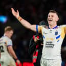 Harry Newman celebrates Leeds Rhinos' remarkablke comeback win at Wakefield Trinity two weeks ago. They'll need more of that sort of form to hang on to top spot. Picture by Alex Whitehead/SWpix.com.
