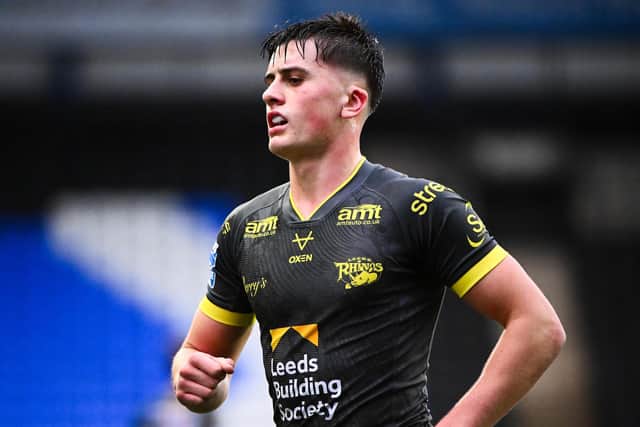 Teenager George Brown impressed with a two-try performance for Leeds Rhinos against Widnes Vikings. Picture by Olly Hassell/SWpix.com.