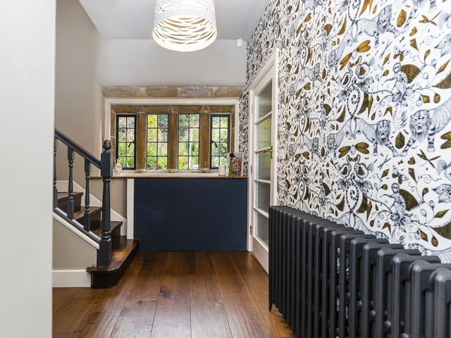 A section of the hallway inside the house.