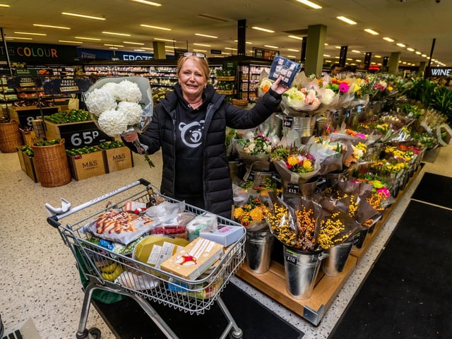 Customer Sue Thompson, of Meanwood, was one of the first to visit the new look store