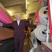 Mike Smith the owner of Mike's Carpets at his Armley branch,Leeds.
