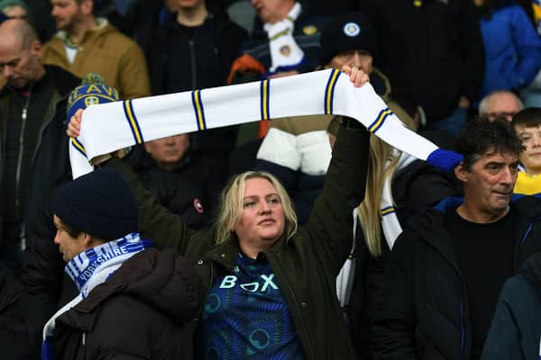 Leeds United fans at Elland Road for the 2-1 win over Preston North End that made it four straight wins for Daniel Farke's men. Pic: Jonathan Gawthorpe