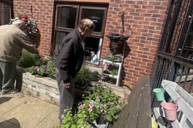 Residents Martin Turner and Tommy Maplethorpe at HC-One’s Snapethorpe Hall Care Home gardening