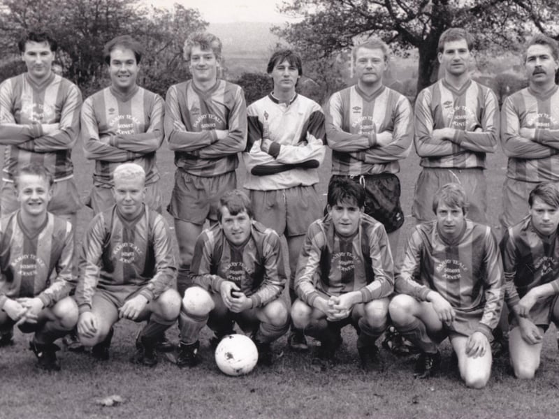 Rawdon, who played in Division 1 of the Wharfedale Triangle League, pictured in November 1989. Back row, from left, are Darren Downes, Tim Bennett, Mark Stirk, Mark Walker, Andy Firth, Richard Gill and Alan Lawrenson. Front row, from left, are Sean Dodson, Mark Firth, Brian Teale, Martin Gilks, Carl Bellwood and Martin Pullen.